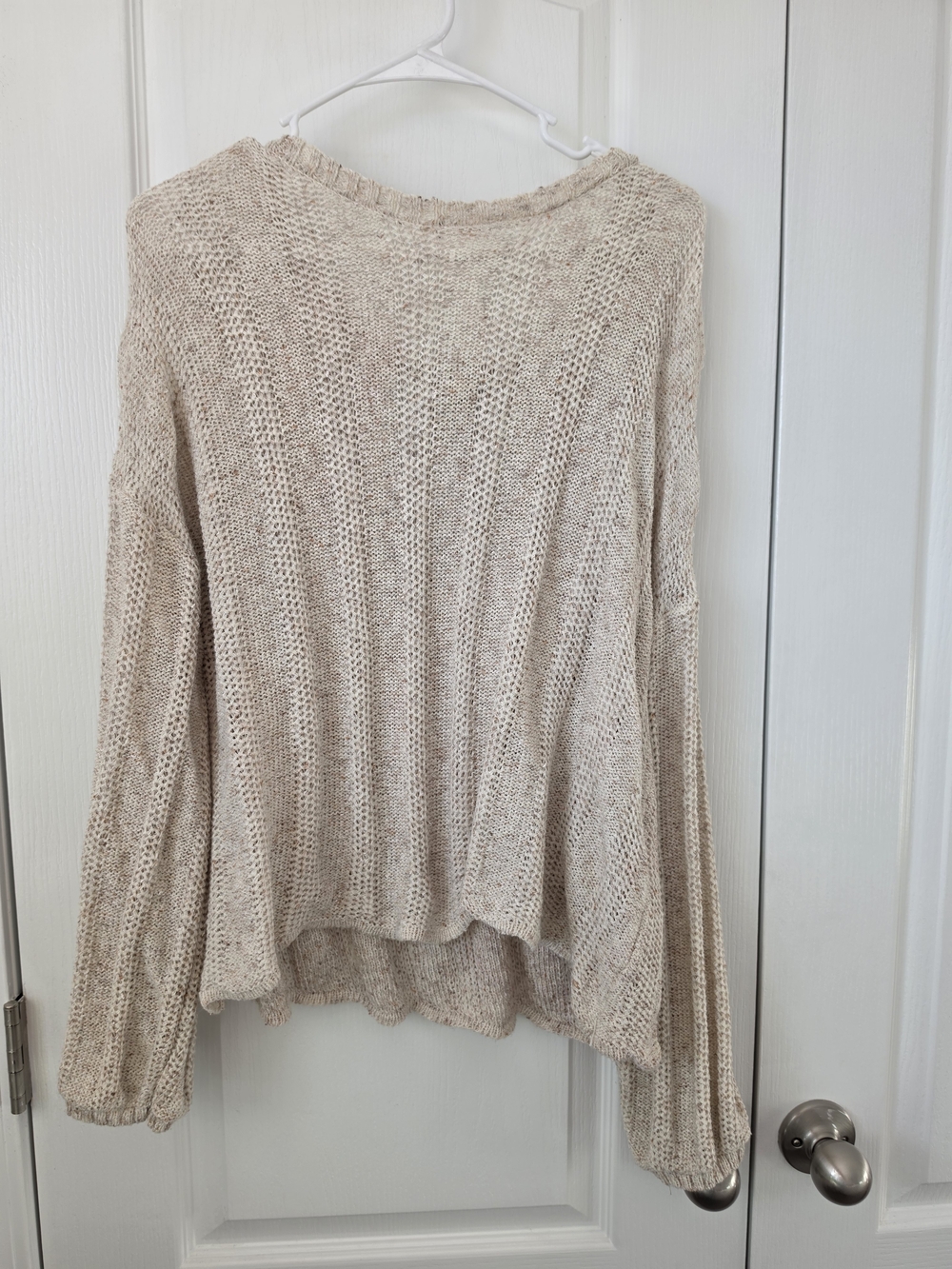 Blu Pepper Cream Open Knit Scoop Neck Sweater Sz Large